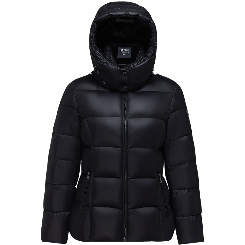 波司登（BOSIDENG）25羽绒服女短款90绒鹅绒泡芙厚脱卸帽冬季保暖外套B250243124 【趋势】幻夜黑-自然光8633 2XL 180/100A 体重约140-150斤