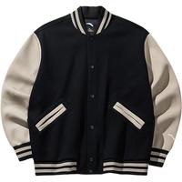 安踏 针织休闲棒球服外套春秋透气宽松百搭学院风撞色夹克男士上衣