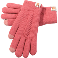 勋阳宇乐手套男女冬保暖加绒户外骑车骑行针织毛线手套冬天防寒棉手套 DZ87;玫红 均码