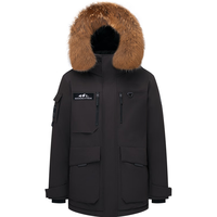 波司登（BOSIDENG）25年极寒羽绒服男女同款短款90鹅绒大毛领连帽外套B250242360 黑色8056 2XL 180/100A 体重约140-155斤