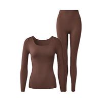 有棵树 YOUKESHU植物暖暖衣保暖内衣男款秋衣秋裤保暖套装秋冬季贴身打底女士 【塑身带杯垫-女款】砖红棕 XL