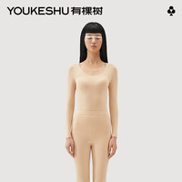 有棵树 YOUKESHU植物暖暖衣保暖内衣男款秋衣秋裤保暖套装秋冬季贴身打底女士 【小炭黑保暖-女款】肤色 XL