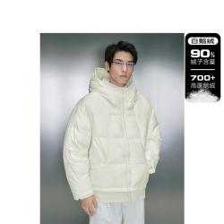 GXG 零压系列 【700+高蓬】90%鹅绒廓形轻柔短款连帽羽绒服