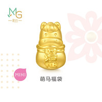 圣诞周生生Charme宝贝祥瑞祝福足金福袋马串珠生肖马黄金转运珠