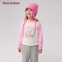 PawinPaw卡通小熊童装秋冬男女童撞色插肩袖圆领加绒卫衣