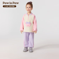 PawinPaw卡通小熊童装25年秋冬男女宝撞色休闲套装可爱萌趣 Brown棕色/85 100