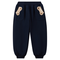 PawinPaw卡通小熊童装秋冬男女宝加绒针织裤休闲长裤舒适 Navy藏青色/59 100 cm