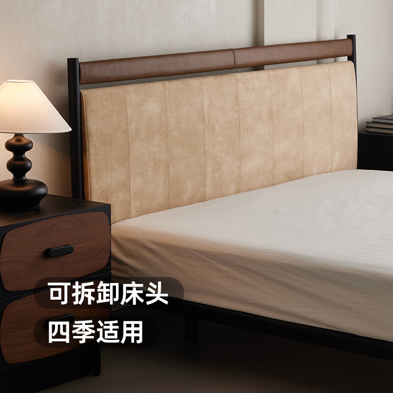  EVITA Home 高端大气 真皮床+床垫  1.8米柏林床+E款梦神床垫 20-25cm