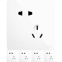 德力西 开关插座面板 CD821白色 斜五孔10只装
