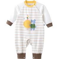 aqpa婴儿连体衣春秋纯棉长袖哈衣爬服宝宝衣服睡衣空调服