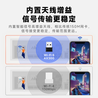 腾达免驱动WiFi6无线网卡USB增强台式机笔记本电脑随身wifi发射器接收器即插即用300m迷你网络信号