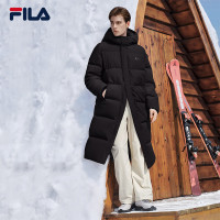 保暖服饰：FILA RGB 男女长款羽绒服 F51U549903ABK