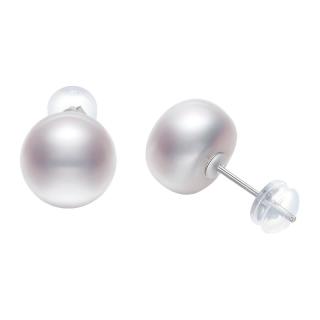 黛米 5-6mm白色无核淡水珍珠耳钉素耳饰S925银附证书