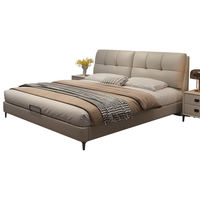 熙伴皮床主卧轻奢储物带收纳抽屉软包双人面包床JC-301 1.8米框架单床 1.8*2.0米框架床【京仓闪发】