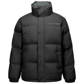斯凯奇（SKECHERS）羽绒服短款2025冬季百搭保暖外穿男女同款外套L425U008 碳黑/0018