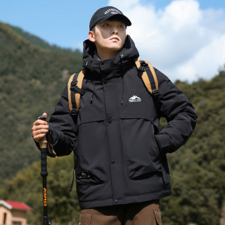 布衣传说 加厚90绒 工装连帽羽绒服  800+清洁度