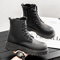 唐狮 女高帮加绒保暖休闲棉靴 黑色TSNG20255236M 42