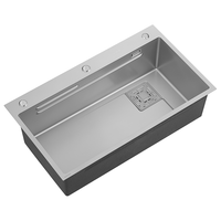 箭牌 304不锈钢水槽手工纳米轨道水槽大单槽厨房洗碗池洗菜盆一体盆 75灰手工纳米轨道单槽 长700mm;宽450mm;高220mm 单槽
