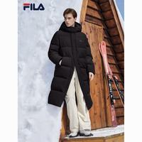 FILA斐乐长款羽绒服女冬保暖防寒连帽双头拉链外套F51U549903【5天内】