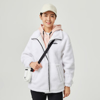 SCALER思凯乐摇粒绒外套男女同款抓绒卫衣宽松保暖外套羊羔绒外套 白色-男女同款 XL