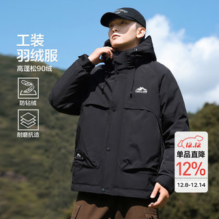  POUILLY LEGENDE/布衣传说 工装大口袋 男士羽绒服  黑色b款 2XL