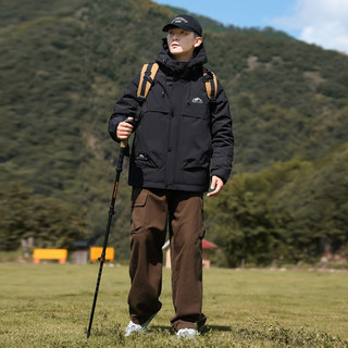  POUILLY LEGENDE/布衣传说 工装大口袋 男士羽绒服  黑色b款 2XL
