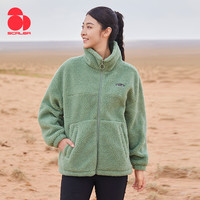 SCALER思凯乐摇粒绒外套男女同款抓绒卫衣宽松保暖外套羊羔绒外套 抹茶绿-男女同款