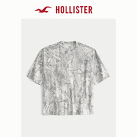 HOLLISTER 美式复古内搭打底棉质短袖T恤25夏男装女装324-5465 深灰色