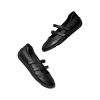 拔佳羊皮软底娃娃玛丽珍女2024秋浅口单鞋ALI23CQ4 黑色 38