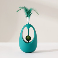 泰格宠物 宠物玩具逗猫棒羽毛不倒翁自嗨解闷猫薄荷逗猫磨牙猫玩具 薄荷味墨蓝