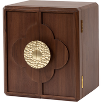 梵瀚（FANHAN）木质首饰盒收纳盒高档珠宝盒精致新中式复古多层饰品盒结婚 【设计款】双开门 无锁