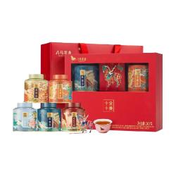 八马 茶叶 五大茗茶金骏眉红茶清香型铁观音普洱茶长辈礼盒装