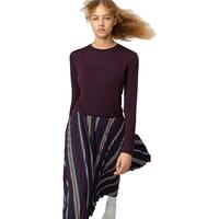 优衣库女装HEATTECH EXTRA WARM 混纺圆领T恤/长袖 9%羊绒 478955 478955/79深紫色 M