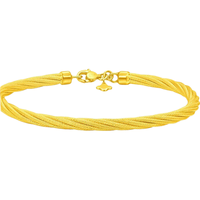 周大福扭绳款足金黄金实心手镯(工费1920)58mm 约22.01g F235455