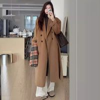 经典驼色2025秋冬季双面毛呢大衣女高级感外套韩版中长款毛呢外套