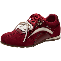 千百度（C.BANNER）内增高时尚休闲鞋女2026春季趣味双色带德训鞋 红色 35 (225mm)