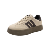 BeLLE 百丽 复古简约德训鞋24女春季户外休闲鞋A6N1DAM4 杏色 38