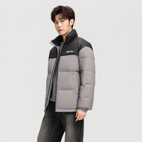 雪中飞百搭时尚休闲斜插式口袋男女同款短款立领羽绒服款 岩石灰|8088 S 165/84A