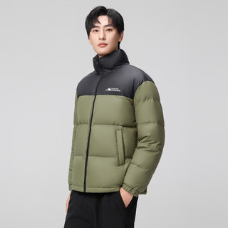 雪中飞百搭时尚休闲斜插式口袋男女同款短款立领羽绒服款 豆绿色|4186 XL 180/96A