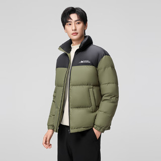雪中飞百搭时尚休闲斜插式口袋男女同款短款立领羽绒服款 豆绿色|4186 XL 180/96A