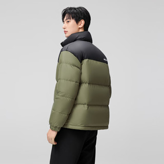 雪中飞百搭时尚休闲斜插式口袋男女同款短款立领羽绒服款 豆绿色|4186 XL 180/96A