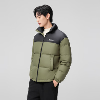雪中飞百搭时尚休闲斜插式口袋男女同款短款立领羽绒服款 豆绿色|4186 XL 180/96A