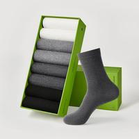 有棵树 【量贩10双装】秋冬新疆棉8双纯色商务袜休闲抗起球男士中筒袜