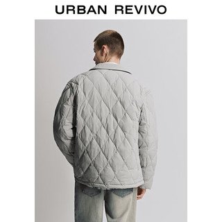  URBAN REVIVO 复古翻领 男士羽绒服  中灰 L