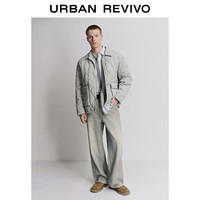 UR2025冬季男流光风复古翻领绗缝大口袋羽绒服UMM150010 中灰 XL