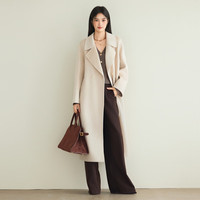 伊芙丽（eifini）蒋欣代言伊芙丽大翻领双排扣羊毛羊绒毛呢外套2025秋季 原绒米 15.0%山羊绒 XS