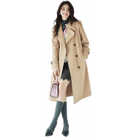 伊芙丽（eifini）蒋欣代言【明星同款】经典双门襟翻领长款风衣女秋英伦风通勤外套 暮秋驼 L 125-145斤