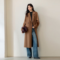 伊芙丽（eifini）【送水桶包】伊芙丽高品质双排门襟微阔版型毛呢外套2025秋季外套 暮秋驼