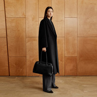 伊芙丽（eifini）【送月牙包】蒋欣大衣 高克重30%羊绒重工呢大衣2025秋季毛呢 黑色  送价值798真牛皮包包 S 90-110斤