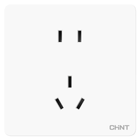 正泰(CHNT)开关插座墙壁面板家用86型暗装面板正五孔插座6C奶油白